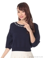 バルーンスリーブニットPO/ネイビー