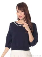 バルーンスリーブニットPO/ネイビー