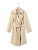 リボンベルト付きドレープコート/カーキ(027)