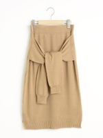 袖付きニットスカート/L／グレー