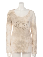 Dreamcatcherバックプリント ムラ染め ロンT/柄Ａ