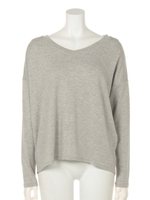 【AUNT MARIE'S】ミニ裏毛V開きトップス/GRY