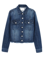 【O】裾フリンジGジャン/BLUE