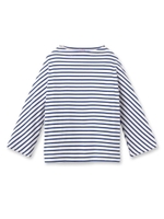 オーガニックコットンボーダーカットソー/ライトブルー(591)