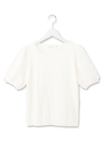 シースルーチェック切り替えニット/ホワイト系(002)