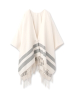 フリンジボーダーBIGカーディガン/ホワイト(301)