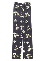 【O】ボタニカルフラワーワイドパンツ/WHITE