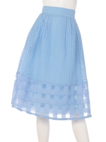 【AUNT MARIE'S】裾切替シアチェックSK/BLU