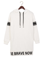 【春の新作】裾ロゴパーカー/チュニック/オフホワイト