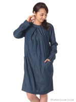 デニムタックワンピース/Light Indigo