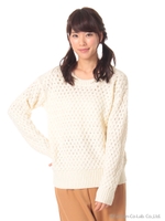 バスケット編ドルマンプルオーバー/Gray Mixture