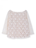 フラワーレースブラウス/ブラック