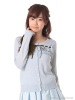 フリルリボンカーディガン/アイボリー