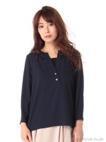 プルオーバーブラウス/ブラック