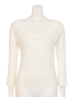 ランダムリブVネックプルオーバー/オフ