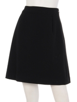 横うねコットン混タックスカート/ブラック