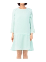 配色ラインワンピース/ライトグリーン(021)