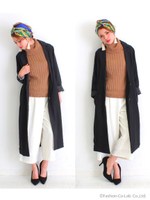 【chille anap】ジョーゼットロングジャケット/BK