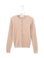 ゴールド釦リブニットカーディガン/ブラック(319)