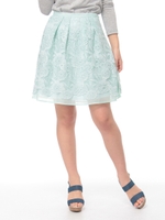 シアーフラワーフレアースカート/ホワイト