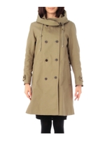 ダブルフード付きコート/カーキ系(026)