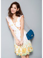 フラワーグラデーションワンピース/オレンジ