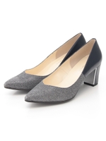 【vanitybeauty】メタルポイントヒールコンビパンプス/プラチナ