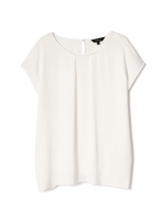 タックフレンチスリーブブラウス/ホワイト(030)