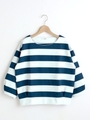 タック入り太ボーダープルオーバー/ネイビー柄