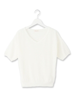 ベーシックVネックニットプルオーバー/オフホワイト(003)