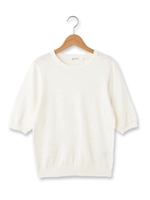 ボーダー編み柄ニットプルオーバー/マスタード(033)