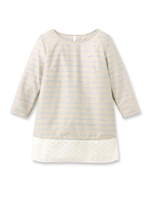 裾レース切り替えボーダ―カットソー/ライトブルー(391)