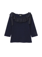 FRILL NECK BLOUSE/ネイビー(120)