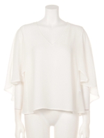 【FEMININE】フレアデザインTOPS/ホワイト