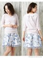 【4/28 ヒルナンデスご紹介商品】【春の新作】BACKレースUPリボンV/N７分袖TOPS/オフホワイト