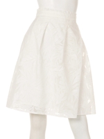 オパールリーフ柄タックスカート/オフホワイト