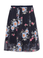 チュール刺繍スカート/NVY