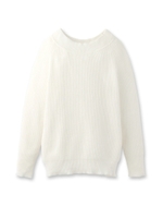 ハイボートネックコットンニット/ホワイト(001)