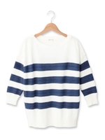 ボーダーニットプルオーバー/ライトベージュ(351)