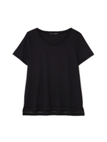 ミシン刺繍カットソー/ブラック(010)