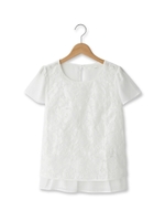 刺しゅうオーガンジーブラウス/イエロー系(030)