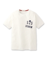 525 DENIM プリント Tシャツ/ブルー系(094)
