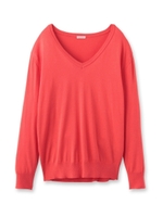 COMPACT YARN Vネックコットンハイゲージニット/ブラック(019)