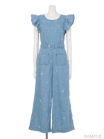 SWEET FLOWER HEART SALOPETTE/INDIGO