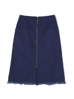 ZIP膝丈台形スカート/カーキ(180)