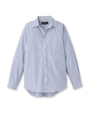 [L]ストライプコットンシャツ/ブルー(392)