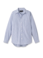 [L]ストライプコットンシャツ/ブルー(392)