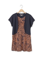 ドットフラワーフェイクワンピース/ネイビー(193)