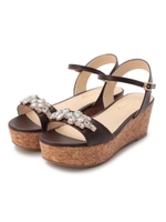 ビジューサンダル/ダークブラウン(043)