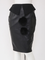 合皮タイトスカート/ブラック